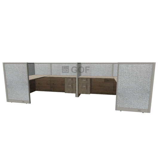 GOF 2 Person Separate Workstation Cubicle (5'D x 13'W x 4'H-W)