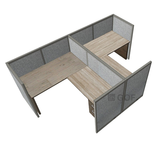 GOF Double 2 Person Workstation Cubicle (12'D x 6'W x 4'H)