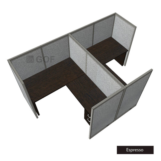 GOF Double 2 Person Workstation Cubicle (10'D x 6.5'W x 5'H)
