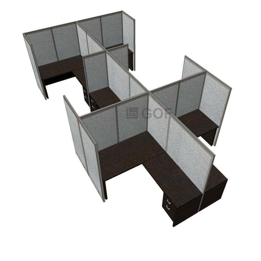 GOF Double 6 Person Separate Workstation Cubicle (10'D x 19.5'W x 6'H-W)