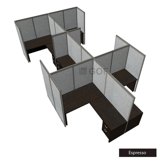GOF Double 6 Person Separate Workstation Cubicle (C-12'D x 18'W x 6'H-W)