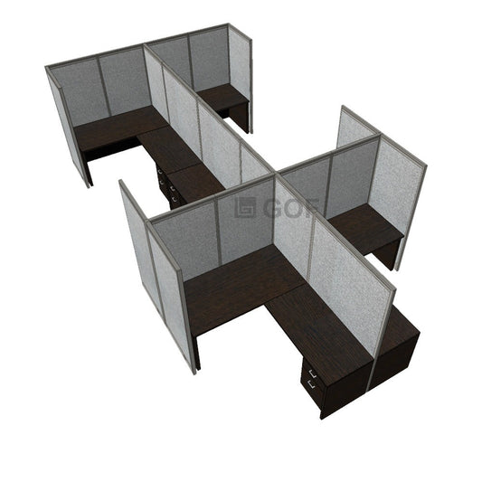 GOF Double 6 Person Workstation Cubicle (11'D x 18'W x 6'H)
