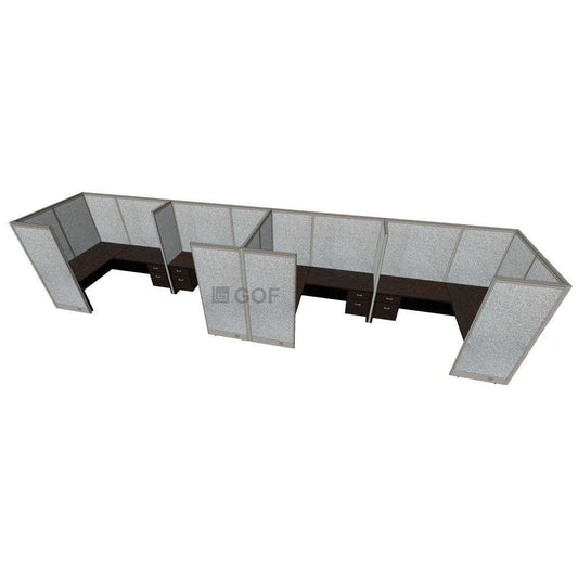 GOF 4 Person Separate Workstation Cubicle (C-6'D x 24'W x 6'H -W)