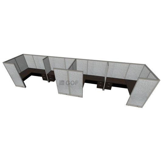 GOF 4 Person Separate Workstation Cubicle (5'D x 24'W x 6'H -W)