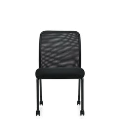 Armless Mesh Back Guest Chair with Casters