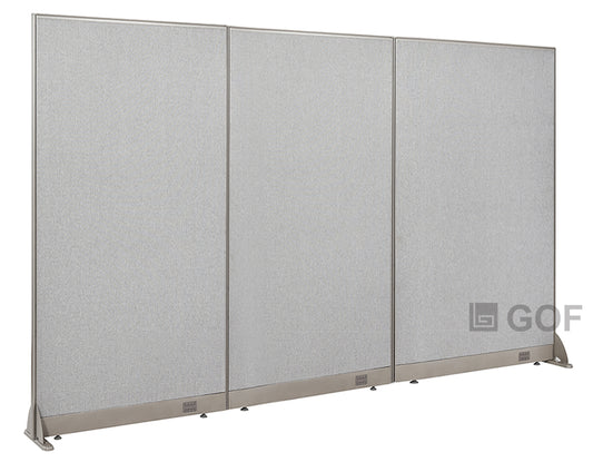 GOF 138"W x 48”/60”/72”H, Straight Line Freestanding Fabric Partition Package