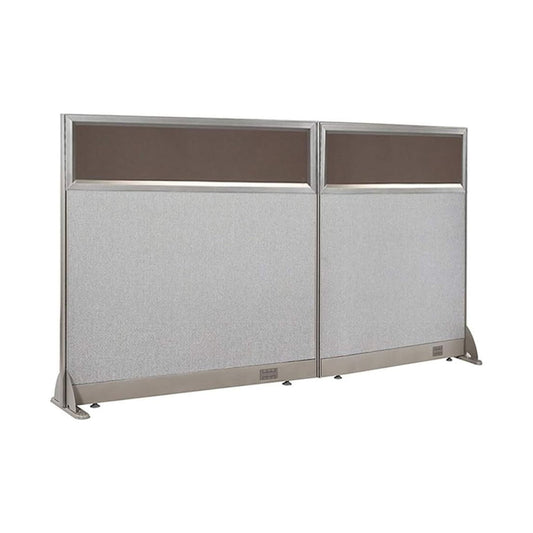 GOF 78"W x 48”/60”/72”H, Straight Line Freestanding Partial Glass Partition Package
