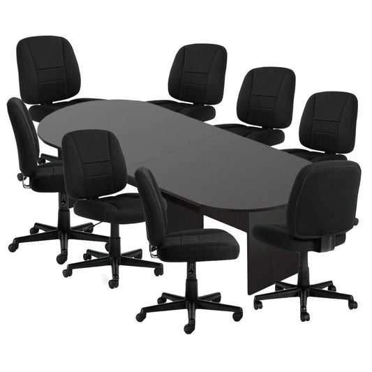 6ft, 8ft, 10ft Racetrack Conference Table and Chair (G11343B) Set