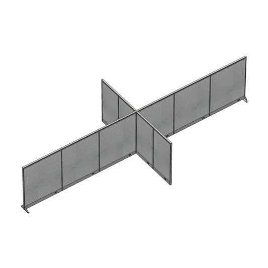 GOF 120"D x 288"W x 48”/60”/72”H, X-Shaped Freestanding Fabric Partition Package