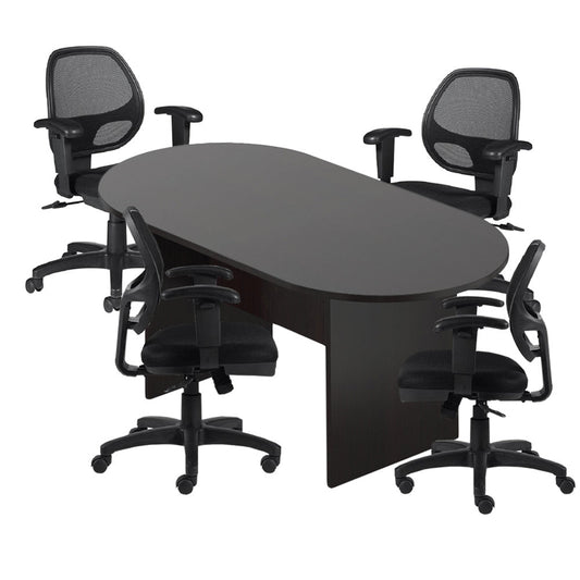 6ft, 8ft, 10ft Racetrack Conference Table and Chair (G11647B) Set