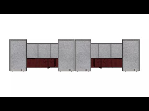 GOF Double 8 Person Workstation Cubicle (12'D x 24'W x 6'H)