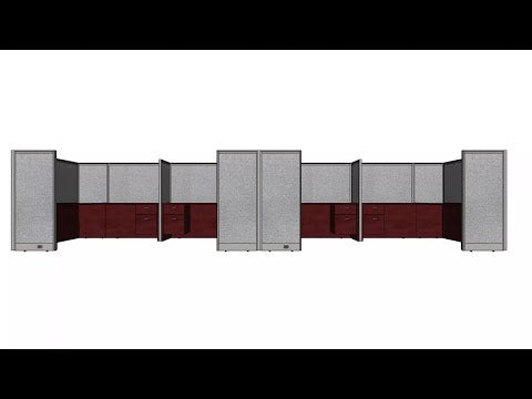 GOF Double 8 Person Separate Workstation Cubicle (C-12'D x 24'W x 5'H -W)