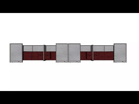 GOF Double 8 Person Separate Workstation Cubicle (11'D x 26'W x 4'H -W)