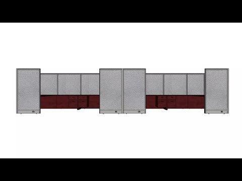 GOF Double 8 Person Workstation Cubicle (12'D x 28'W x 6'H)