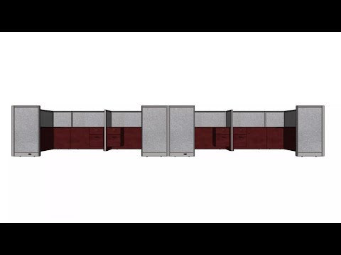 GOF Double 8 Person Separate Workstation Cubicle (C-12'D x 24'W x 4'H -W)