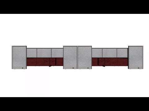 GOF Double 8 Person Workstation Cubicle (12'D x 28'W x 5'H)