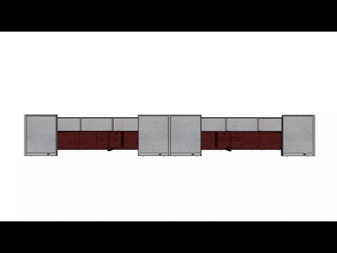 GOF Double 8 Person Workstation Cubicle (12'D x 28'W x 4'H)