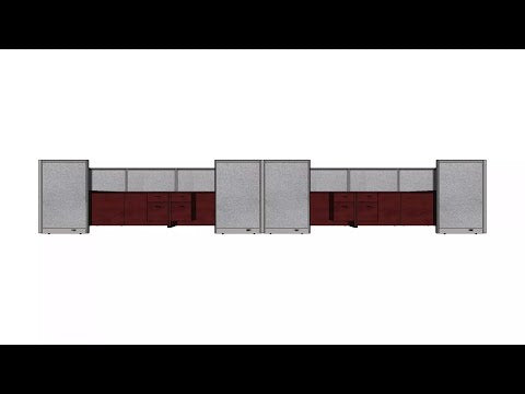 GOF Double 8 Person Workstation Cubicle (11'D x 26'W x 4'H)