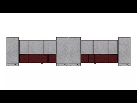 GOF Double 8 Person Workstation Cubicle (10'D x 24'W x 6'H)