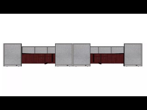 GOF Double 8 Person Workstation Cubicle (12'D x 24'W x 4'H)