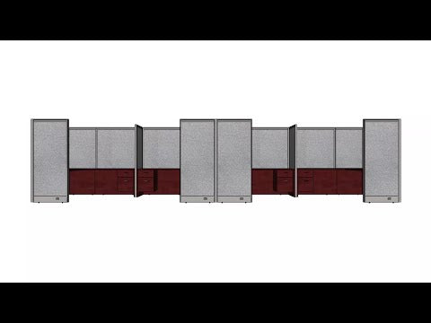GOF Double 8 Person Separate Workstation Cubicle (10'D x 26'W x 6'H -W)