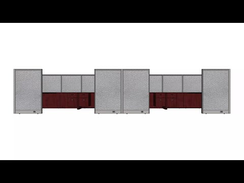 GOF Double 8 Person Workstation Cubicle (12'D x 24'W x 5'H)