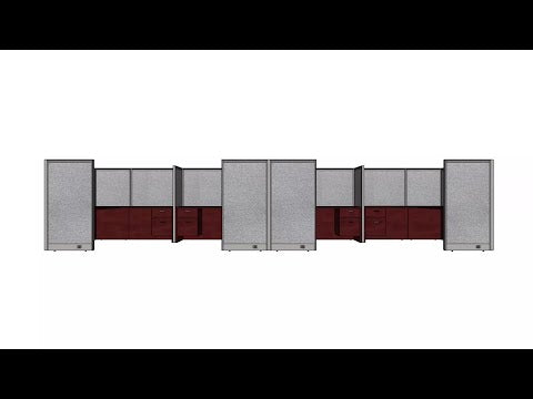 GOF Double 8 Person Separate Workstation Cubicle (11'D X 24'W x 5'H -W)