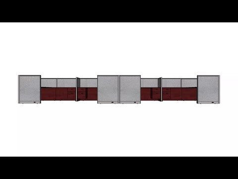 GOF Double 8 Person Separate Workstation Cubicle (12'D x 28'W x 4'H -W)