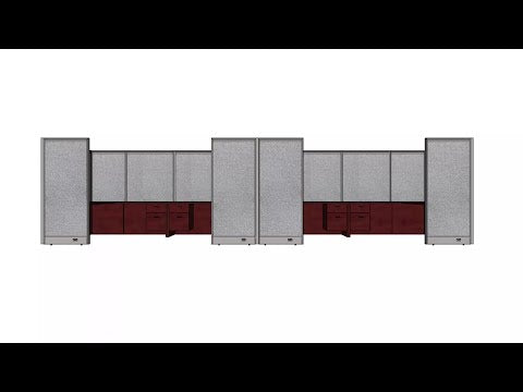 GOF Double 8 Person Workstation Cubicle (11'D x 24'W x 6'H)