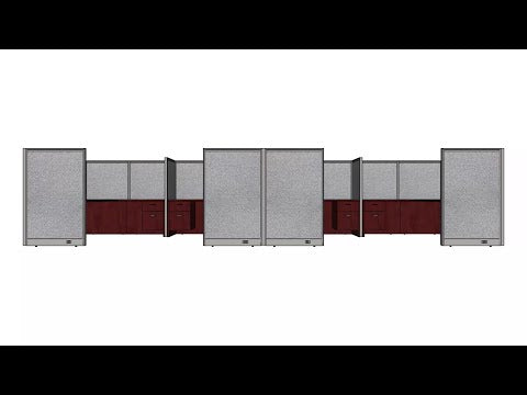 GOF Double 8 Person Separate Workstation Cubicle (12'D x 24'W x 5'H -W)