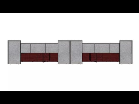 GOF Double 8 Person Workstation Cubicle (10'D x 24'W x 5'H)