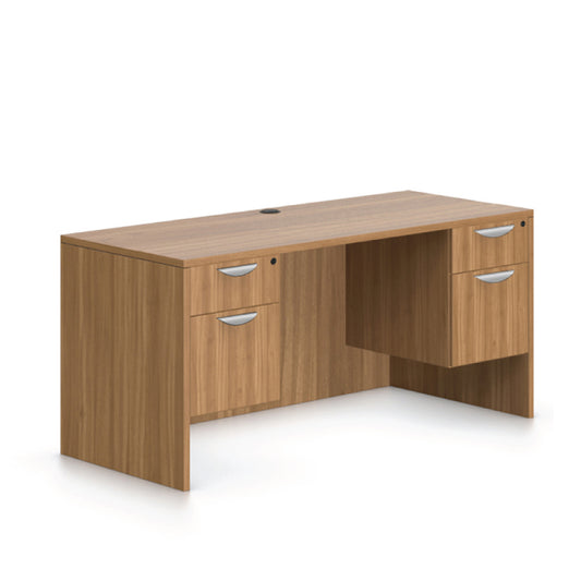 66"x24" Credenza shell with Two Hanging B/F pedestal - Kainosbuy.com