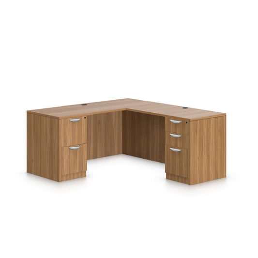 L66C - 5.5' x 5.5' L-Shape Workstation(Credenza Shell with B/B/F, FF Pedestal) - Kainosbuy.com