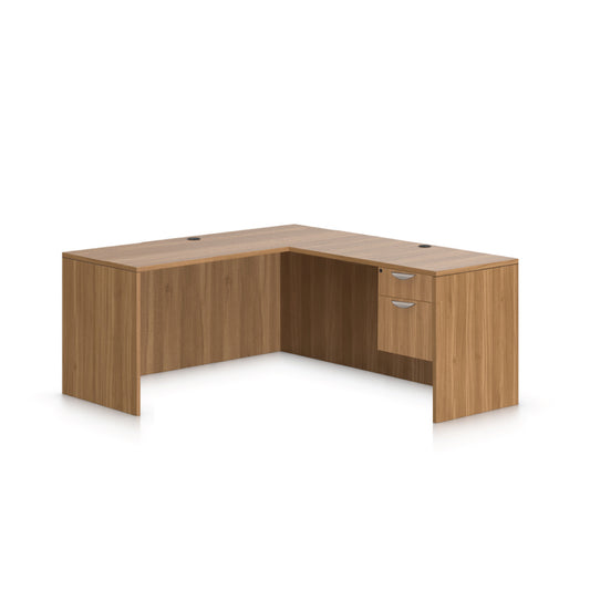 L66C - 5.5' x 5.5' L-Shape Workstation(Credenza Shell with Hanging B/F Pedestal) - Kainosbuy.com