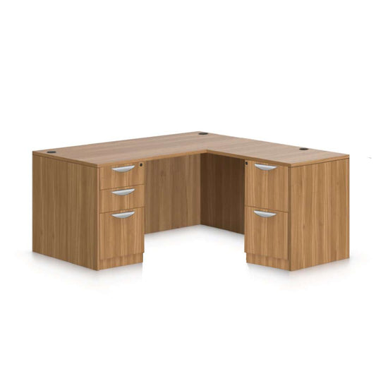 L66C - 5.5' x 5.5' L-Shape Workstation(Rectangular Desk with B/B/F, F/F Pedestal) - Kainosbuy.com