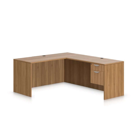 L66D - 5.5' x 6' L-Shape Workstation(Credenza Shell with Hanging B/F Pedestal) - Kainosbuy.com