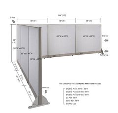 GOF Office L-Shaped Partition 102d x 144w x 48H - Kainosbuy.com