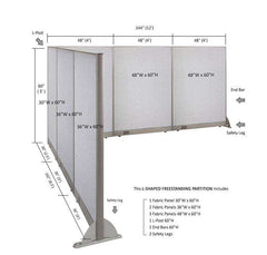 GOF Office L-Shaped Partition 102d x 144w x 60H - Kainosbuy.com