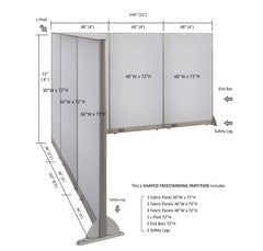 GOF Office L-Shaped Partition 102d x 144w x 72H - Kainosbuy.com