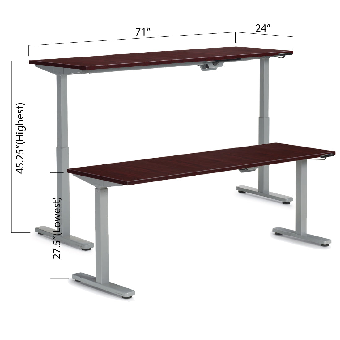Height Adjustable Desk 71" x 24" - Kainosbuy.com
