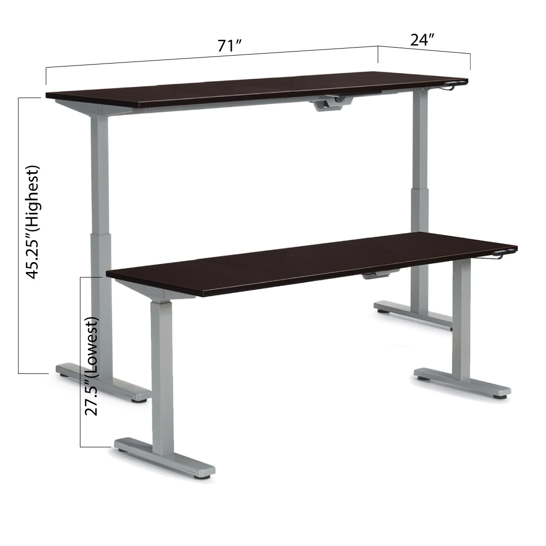 Height Adjustable Desk 71" x 24" - Kainosbuy.com