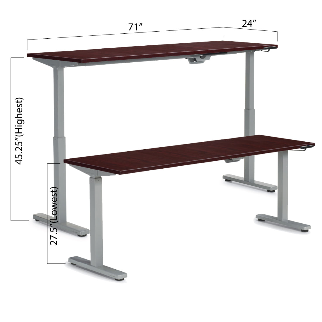Height Adjustable Desk 71" x 24" - Kainosbuy.com