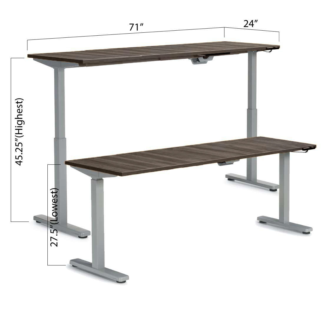 Height Adjustable Desk 71" x 24" - Kainosbuy.com