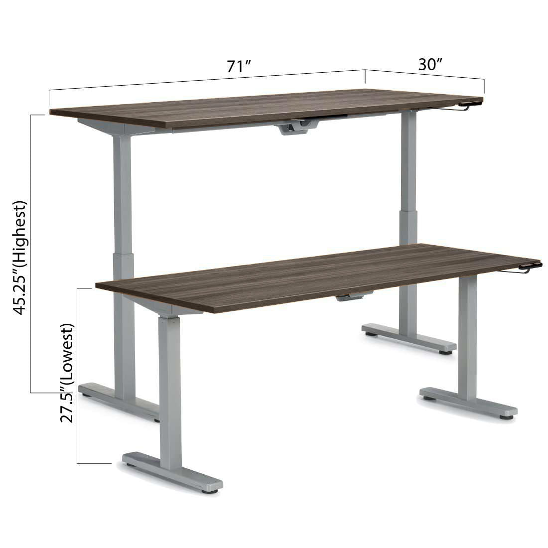 Height Adjustable Desk 71" x 30" - Kainosbuy.com