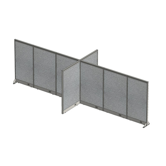 GOF 72"D x 204"W x 48”/60”/72”H, X-Shaped Freestanding Fabric Partition Package