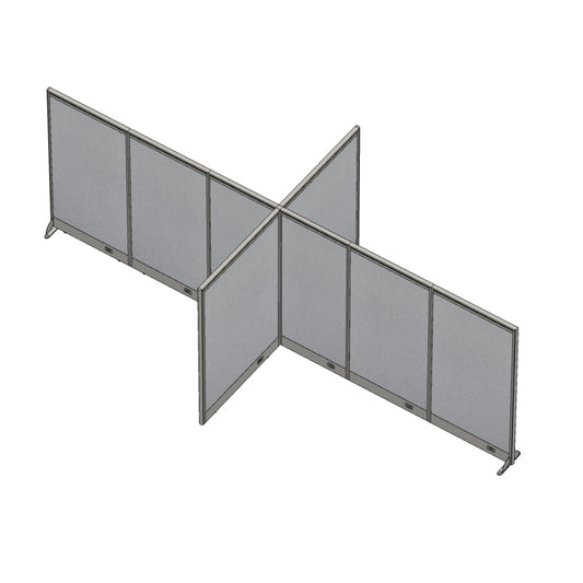 GOF 96"D x 204"W x 48”/60”/72”H, X-Shaped Freestanding Fabric Partition Package
