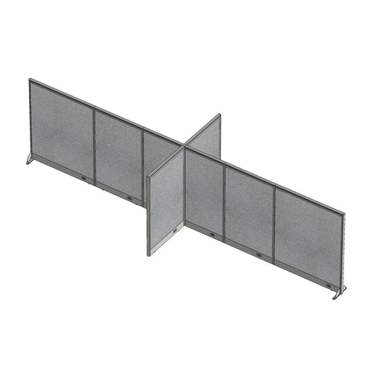 GOF 72"D x 228"W x 48”/60”/72”H, X-Shaped Freestanding Fabric Partition Package
