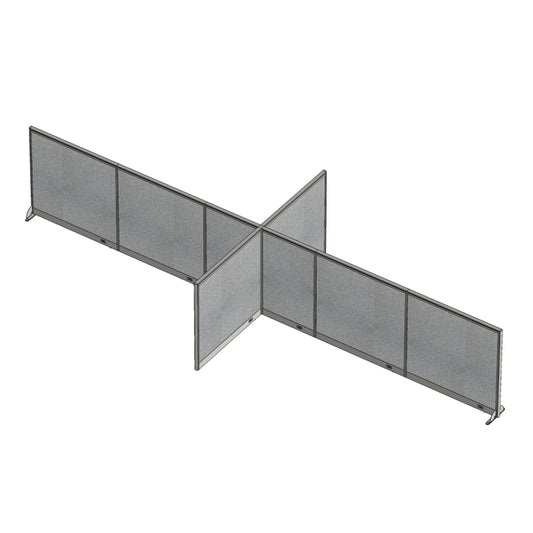 GOF 96"D x 252"W x 48”/60”/72”H, X-Shaped Freestanding Fabric Partition Package
