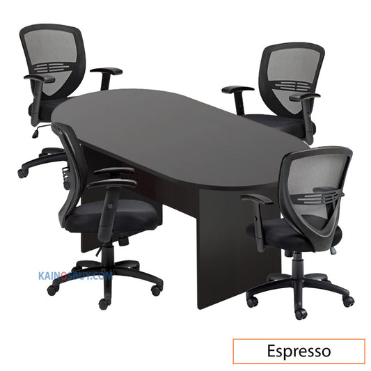 6ft. Racetrack Conference Table with<br>4 Chairs (G11320B) - Kainosbuy.com