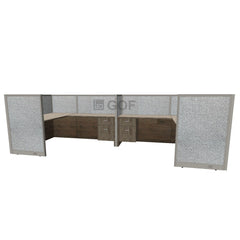 GOF 2 Person Separate Workstation Cubicle (C-6'D  x 12'W x 4'H -W)